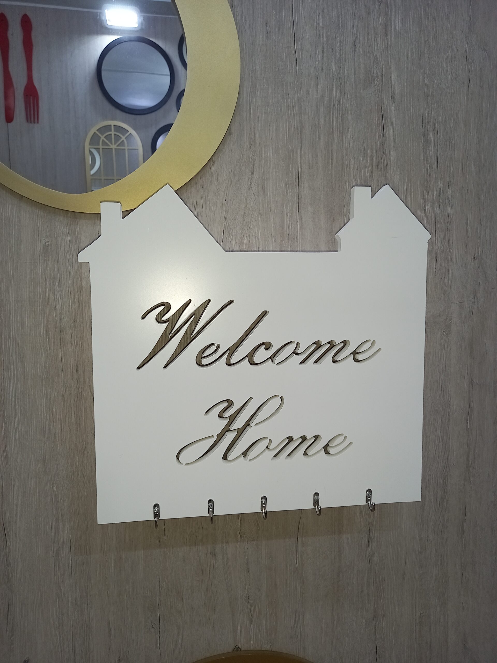 Cache Disjoncteur Coulissant 34x22 cm | Design Maison “Welcome Home”