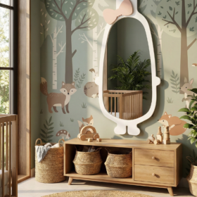 Accueil miroir enfant 90x45 cm chambre douce & ludique