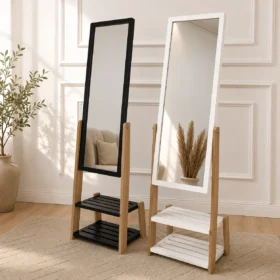miroir sur pieds kinshasa – avec Étagère intégrée, 140 x 38 cm