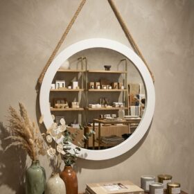 Accueil miroir rond suspendu
