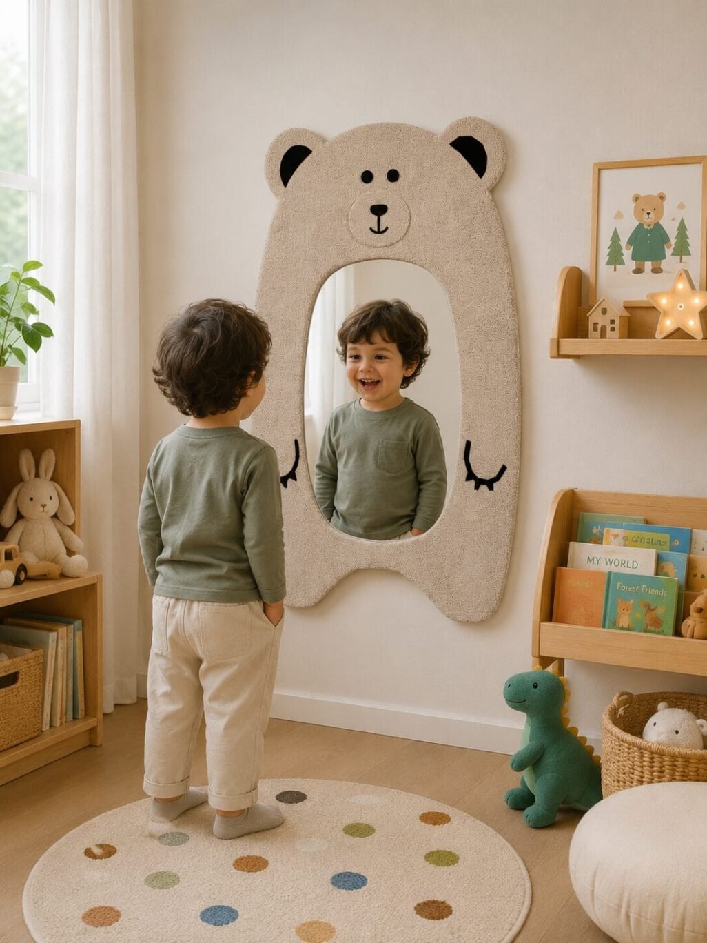 miroir ours capitonné bouclé marron 110cm – Édition premium confort miroir ours capitonné bouclé marron 110cm – Édition premium confort