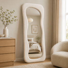 miroir sur pied capitonné luna 152x60 cm – le nouveau modèle tendance style carré
